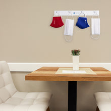 Cargar imagen en el visor de la galería, Colgador Mascarillas- Con tira adhesiva, Color Blanco (PERSONALIZABLE)