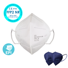 Cargar imagen en el visor de la galería, OFERTA - Pack 10 Mascarillas EPI GF3 protección personal FFP2 NR 95%, 4 capas. (Mascarilla más Recomendada) + 2 Mascarillas FFP2 Rosas, Negras o Azules