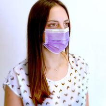 Cargar imagen en el visor de la galería, Mascarilla Higiénica con Equivalencia a Mascarilla Quirúrgica Tipo IIR (30 unidades) (Certificada) - Color Morado