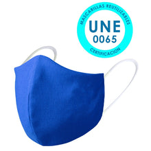 Cargar imagen en el visor de la galería, Mascarilla Higiénica Reutilizable - Color Negro, Azul, Rojo (PERSONALIZABLE)