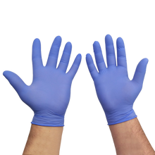 Cargar imagen en el visor de la galería, Guantes Nitrilo Desechables Talla M, L - libres de Polvo y Latex (100 Unidades - 0,23€/ud)