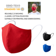 Cargar imagen en el visor de la galería, Mascarilla Higiénica Reutilizable - Color Rojo (PERSONALIZABLE) (OFERTA)
