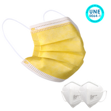 Cargar imagen en el visor de la galería, Mascarilla Higiénica con Equivalencia a Mascarilla Quirúrgica Tipo IIR Desechable - (Certificada) (30 Unidades - 0,23€/ud) + 2 Mascarillas FFP2 BLANCAS (OFERTA)
