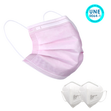 Cargar imagen en el visor de la galería, Mascarilla Higiénica con Equivalencia a Mascarilla Quirúrgica Tipo IIR Desechable - (Certificada) (30 Unidades - 0,23€/ud) + 2 Mascarillas FFP2 BLANCAS (OFERTA)
