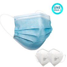 Cargar imagen en el visor de la galería, Mascarilla Higiénica con Equivalencia a Mascarilla Quirúrgica Tipo IIR Desechable - (Certificada) (30 Unidades - 0,23€/ud) + 2 Mascarillas FFP2 BLANCAS (OFERTA)
