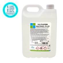 Cargar imagen en el visor de la galería, Valpharma BACVIGEL PLUS - Garrafa Gel Antiséptico para manos 5L OFERTA: Mascarilla antivírica y una gel hidroalcohólico de 100ml GRATIS
