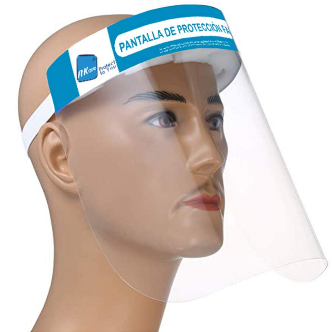 Pantalla de Protección Facial Transparente con Cinta Ajustable (1 Unidad)