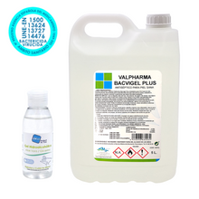Cargar imagen en el visor de la galería, Valpharma BACVIGEL PLUS - Garrafa Gel Antiséptico para manos 5L OFERTA: Mascarilla antivírica y una gel hidroalcohólico de 100ml GRATIS
