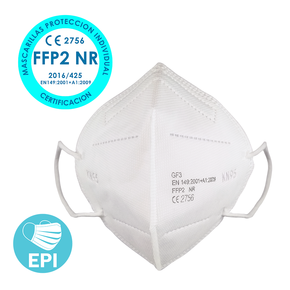 Mascarilla EPI GF3 protección personal FFP2 NR 95%, 4 capas. (1 Unidad) (Mascarilla más Recomendada)