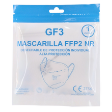 Cargar imagen en el visor de la galería, Mascarilla EPI GF3 protección personal FFP2 NR 95%, 4 capas. (1 Unidad) (Mascarilla más Recomendada)
