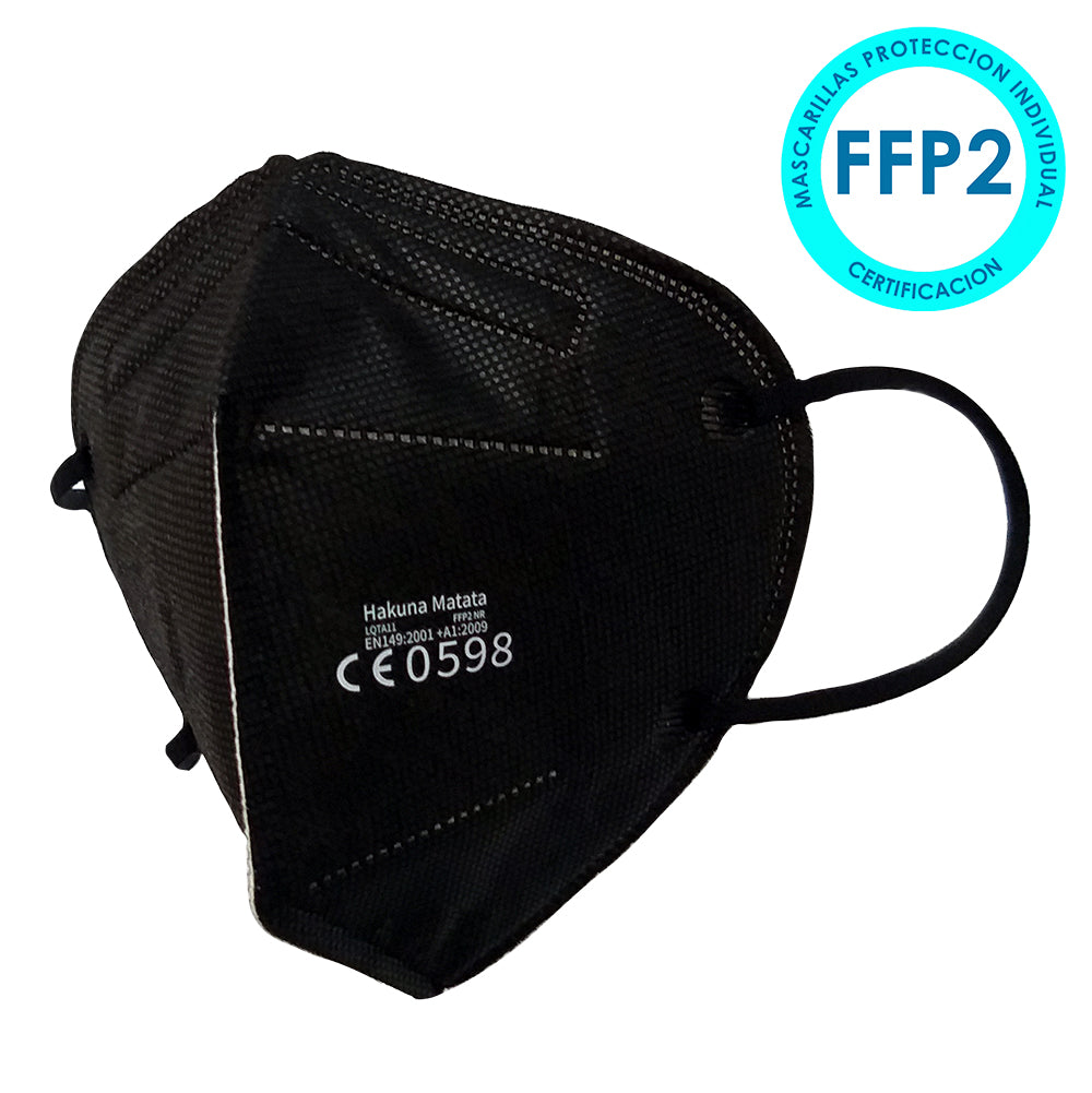 Mascarilla EPI - FFP2 Protección Personal, NR 95%, 5 capas, Color Negro (Envase individual)