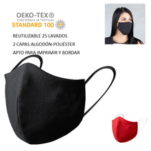 Cargar imagen en el visor de la galería, Mascarilla Higiénica Reutilizable - Medida Ideal Mujer y Adolescentes (PERSONALIZABLE)
