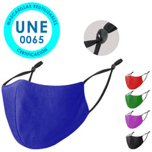 Cargar imagen en el visor de la galería, Mascarilla Higiénica Reutilizable Ajustable - Color Azul
