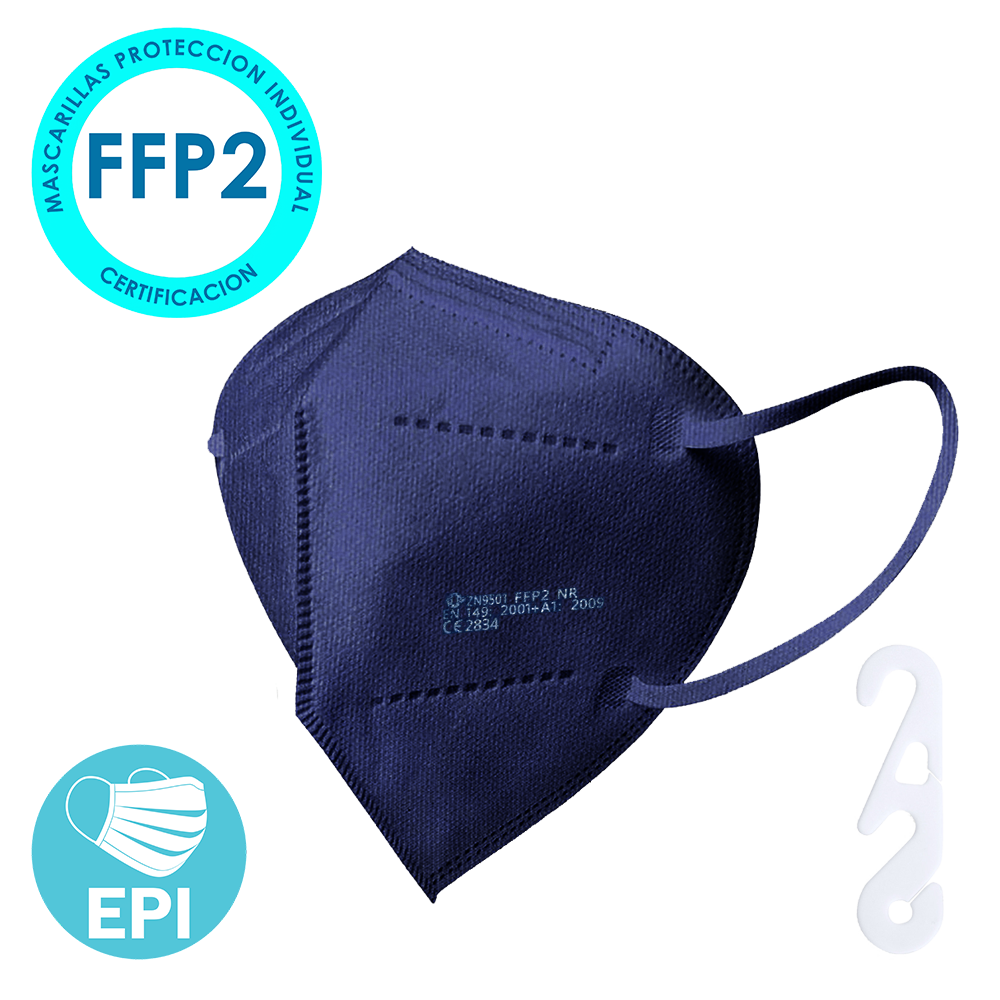 Mascarilla EPI - FFP2 Protección Personal, NR 95%, 5 capas. (Envase individual) Color Azul