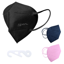Cargar imagen en el visor de la galería, Mascarilla EPI - FFP2 Protección Personal, NR 95%, 5 capas. (Envase individual) Color Negro

