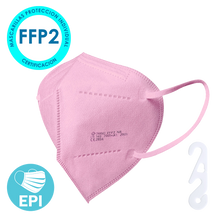 Cargar imagen en el visor de la galería, Mascarilla EPI - FFP2 Protección Personal, NR 95%, 5 capas. (Envase individual) Color Rosa
