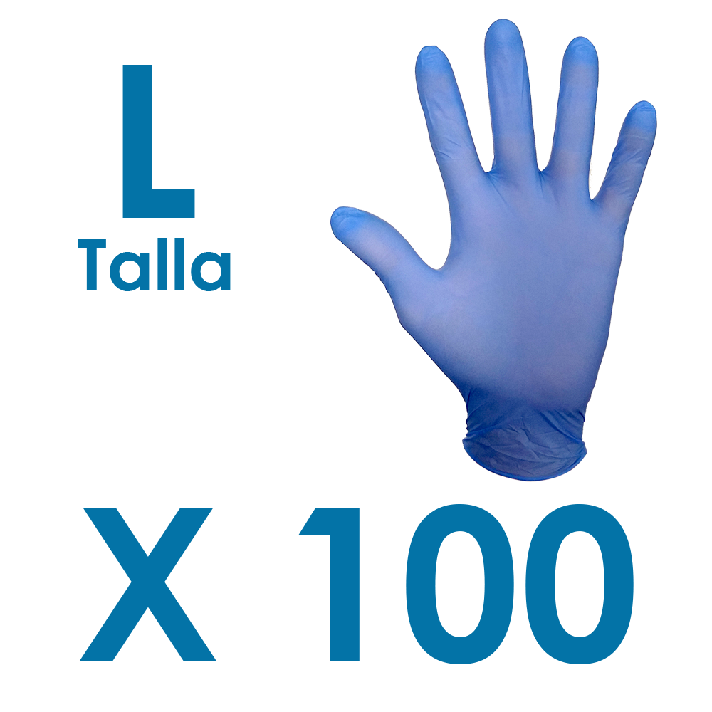 Guantes de Nitrilo Azul 100 ud