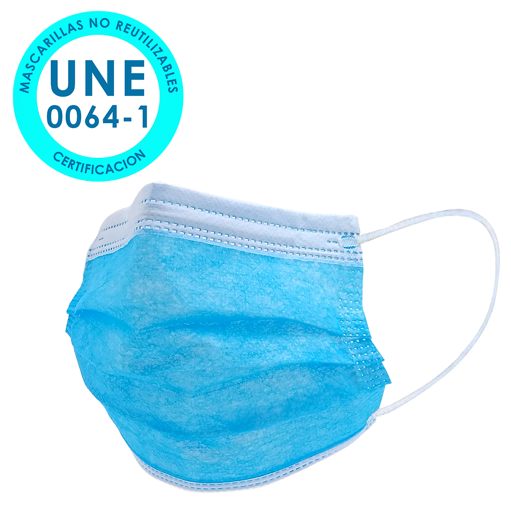 Mascarilla Higiénica de Protección Desechable (Certificado) (50 Unidades - 0,22€/ud)